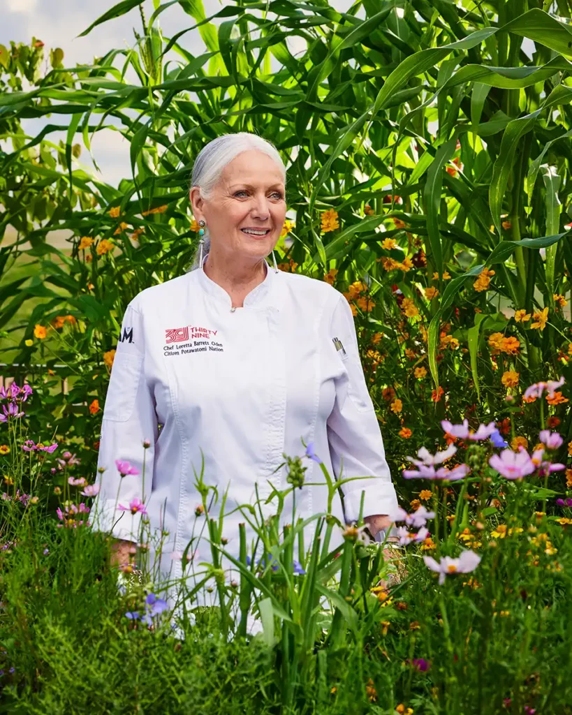 Chef Loretta in her garden